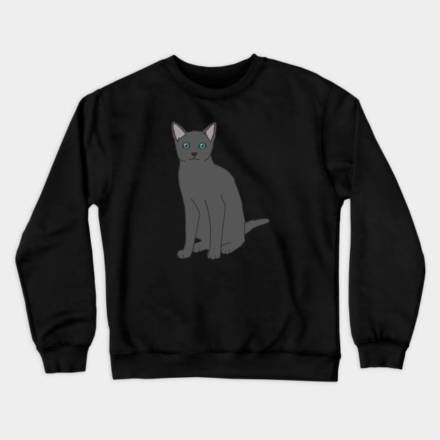 Russian Blue Crewneck Sweatshirt by Kelly Louise Art